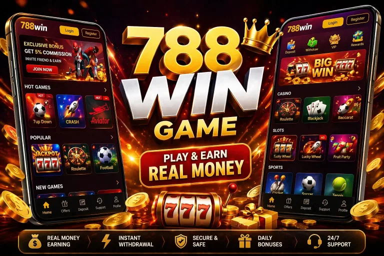 788win Game APK download Pakistan play and earn real money gaming app interface